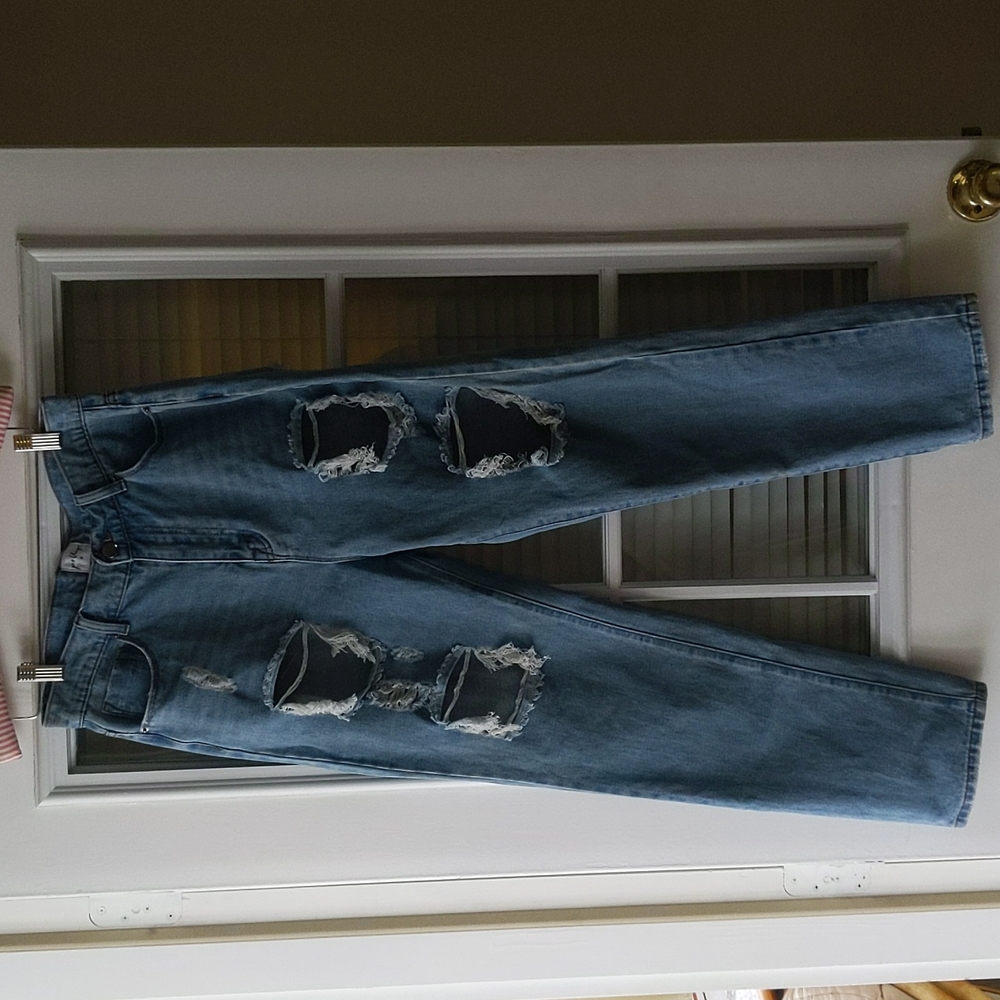 Princess Polly high rise destroyed jeans, size 10